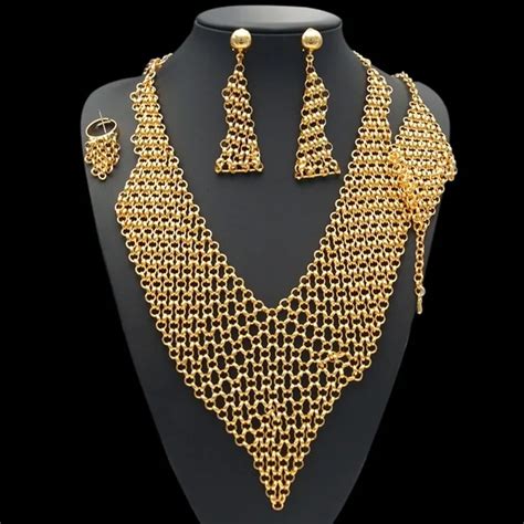 Free shipping Latest Design Saudi Gold Jewelry Necklace Premier Party City Jewelry Lady Dubai ...