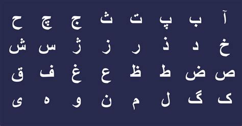 Farsi Alphabet Chart