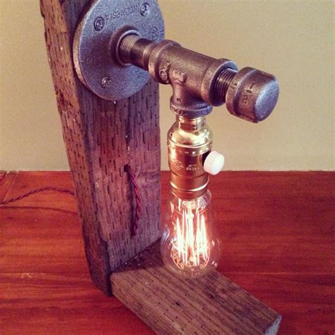 Classic Industrial Steampunk Table Lamp With Dimmer In Rustic Wood | Lámpara de tubo, Lámpara ...