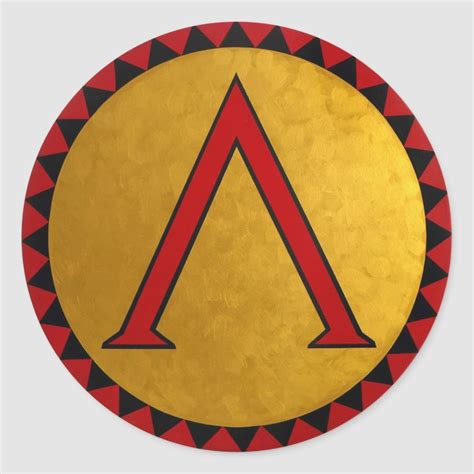 Spartan Shield Leonidas Greece Thermopylae Battle Round Sticker ...