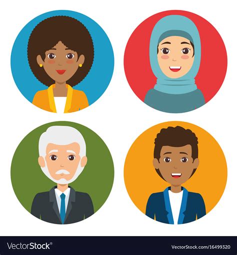 Diversity people icon set Royalty Free Vector Image