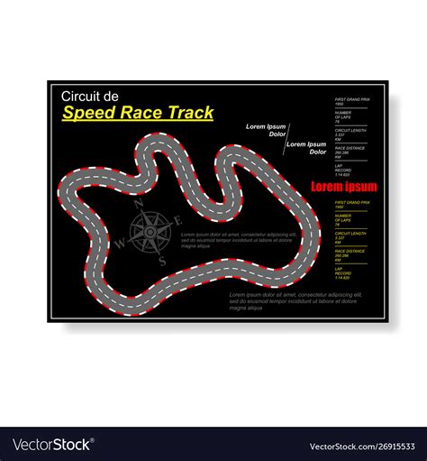 Race track circuit map banner Royalty Free Vector Image