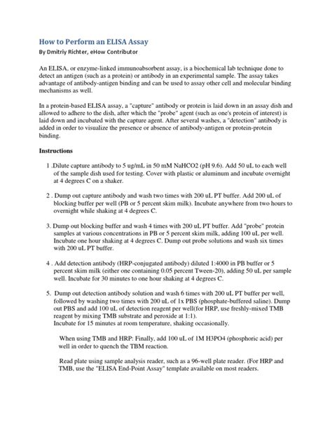 How to Perform an ELISA Assay | Elisa | Laboratories