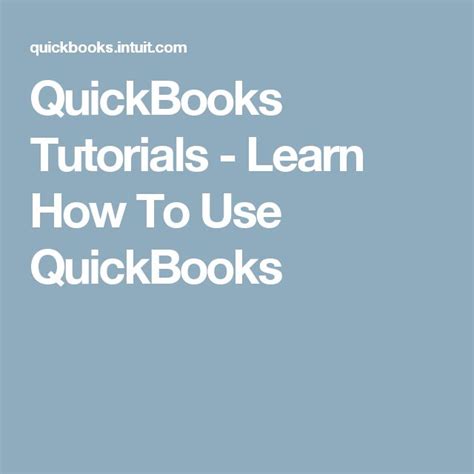 QuickBooks Tutorials - Learn How To Use QuickBooks | Quickbooks tutorial, How to use quickbooks ...