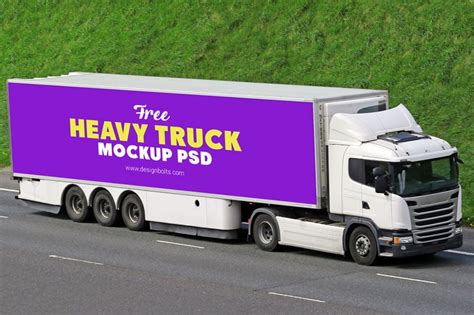 Free Vehicle Branding Heavy Duty Truck Mock-up PSD