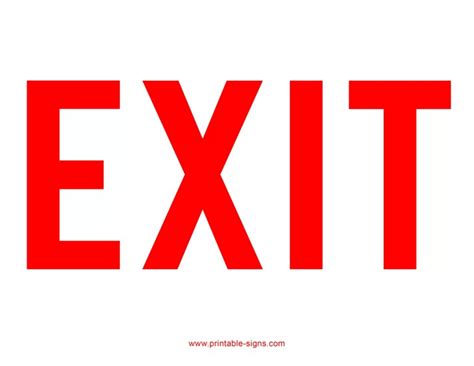 Exit Sign Red - Printable Signs