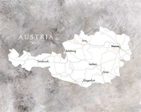 Mapa Map of Austria ǀ Wiele plakatów z mapami świata i miast ǀ Posters.pl