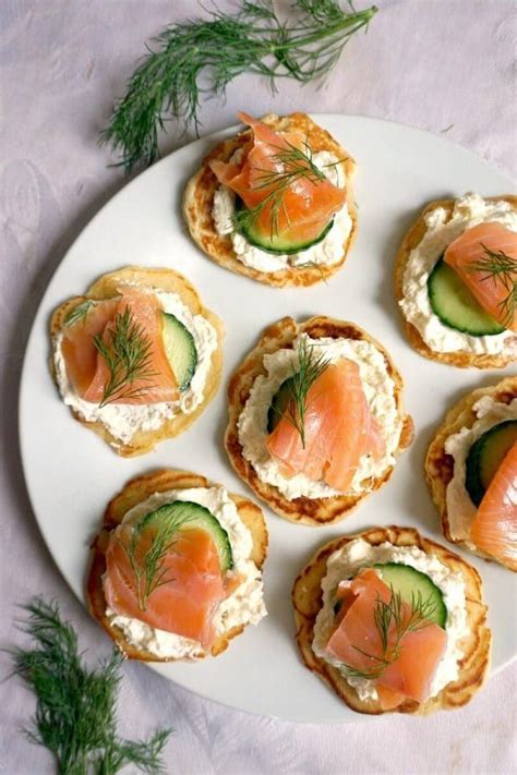 Smoked Salmon Blini Canapés | Canapes recipes, Salmon appetizer, Smoked salmon appetizer