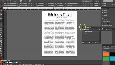 Adobe Indesign Paragraph Style Guide Tutorial - YouTube