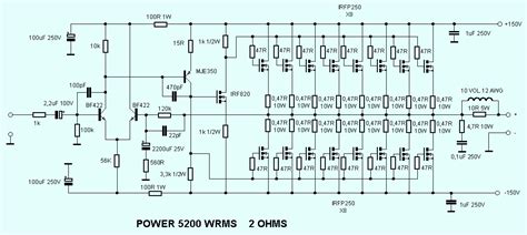 MOSFET Power Amplifier 5200W IRFP250 - Amplifier Circuit Design