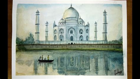 Taj Mahal Watercolor Painting - YouTube