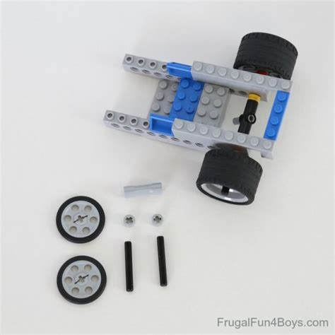 Rubber Band Powered Lego Car - Frugal Fun For Boys and Girls