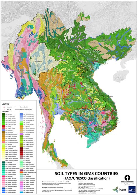 Soil Types in GMS Countries – FAO/UNESCO Classification – ICEM