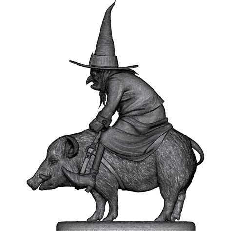 Witch ride pig print 3D model - TurboSquid 1534370