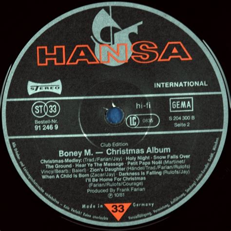 BONEY M - CHRISTMAS ALBUM - (LP) Vinyl record 12" - 3150 rub