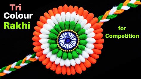 DIY: Indian Tricolour Rakhi | Rakhi making for competition 2021 - YouTube