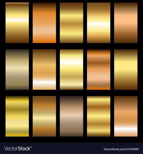 Set gold gradients Royalty Free Vector Image - VectorStock