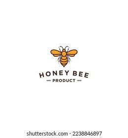 Honey Bee Logo Template White Background Stock Vector (Royalty Free ...