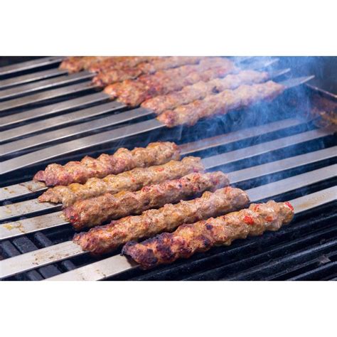 Buy 8 x Kebab Skewers Stainless Steel BBQ Skewer Koobideh Skewer Lamb Pork Beef Shish Kebab 24mm ...