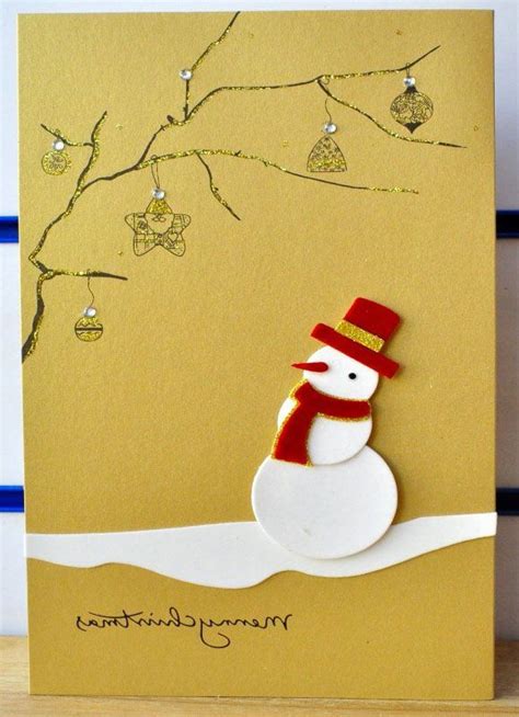 a christmas card with a snowman on it