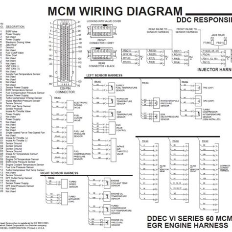 Detroit EPA07 DD15 Motor Control Module (MCM) Engine Harness Schematic ...