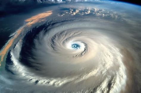 Premium Photo | The eye of a tropical cyclone seen from space ai generated