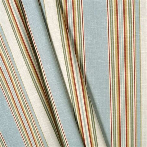 Stripe Ensemble Robins Egg Waverly Linen Fabric By The Yard - Traditional - Drapery Fabric - by ...