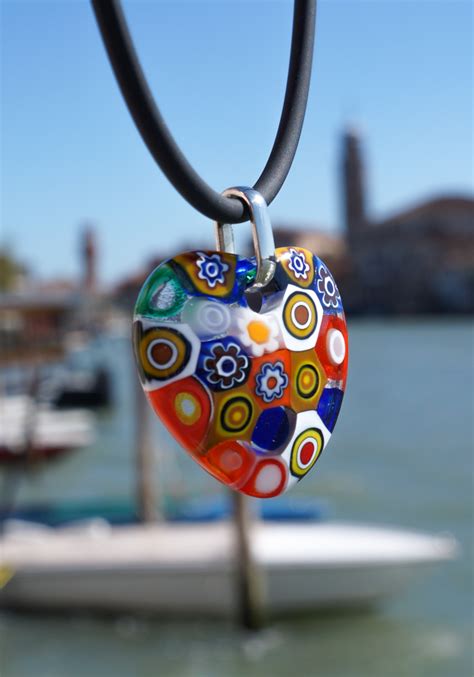 Cuore - Collana Murano Vetro Fusione Murrina Millefiori - Made Murano Glass