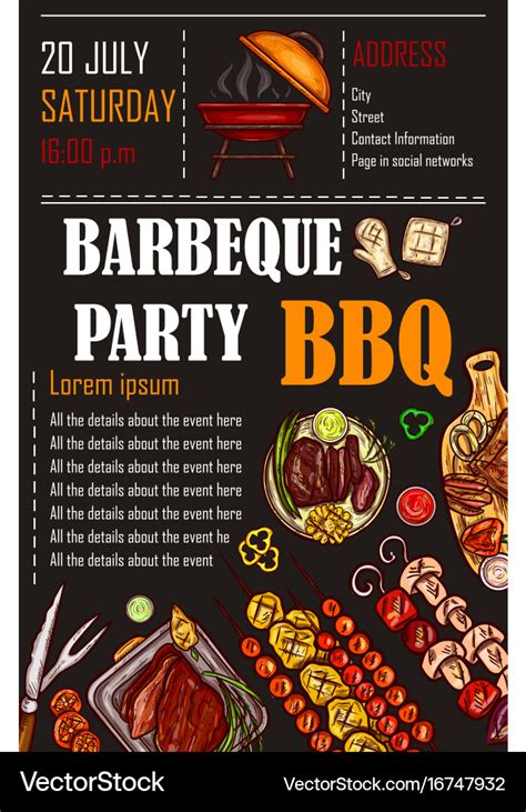 A bbq menu template Royalty Free Vector Image - VectorStock