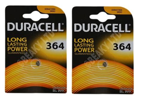 VALUE PACK! 2 x Genuine Duracell 364 SR621SW Silver Oxide Watch Battery 1.55v 5000394067790 | eBay