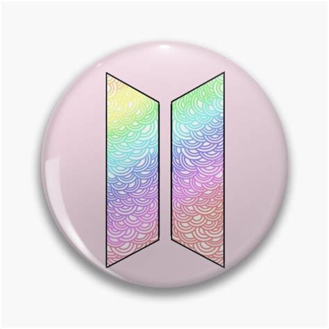 "BTS Colorful Logo" Pin for Sale by minarts | Redbubble