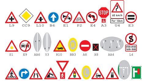 Example K53 learner's test with answers: road signs for example test