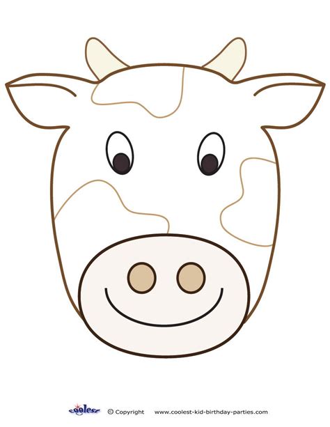 Large Printable Cow Decoration | Cow mask, Cow decor, Animal faces