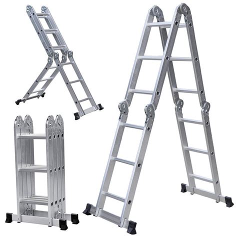 Multipurpose Multiple Position 12 Step Aluminum Folding Ladder ...