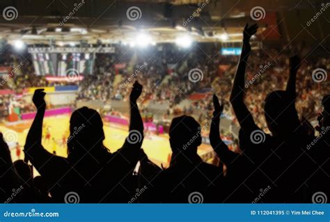 Crowd Cheering at Basketball Stadium Stock Image - Image of blurred ...