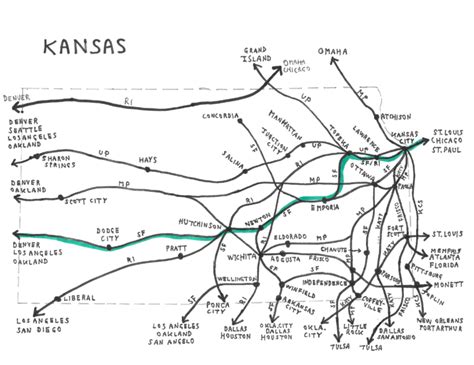 Kansas - Travel By Rail 1950