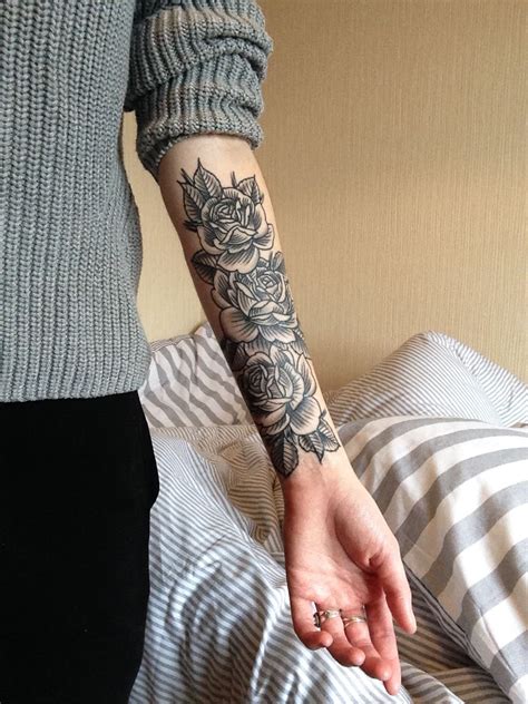 Rose Tattoo Half Sleeve Forearm