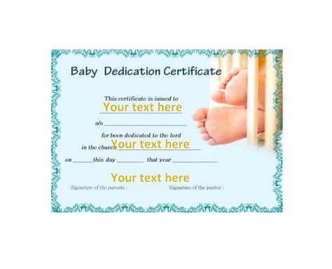 50 Free Baby Dedication Certificate Templates - Printable Templates | Baby dedication ...