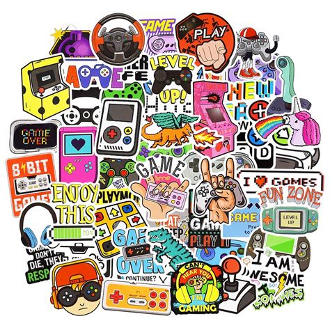 Graffiti Game Stickers for Boys Vintage Decals Nostalgic Waterproof Sticker On Laptop PS4 ...