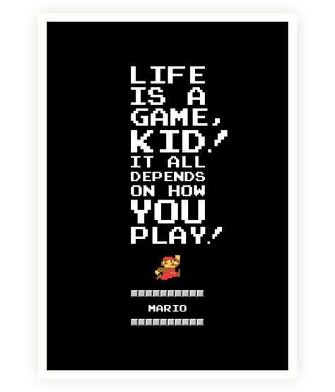 Buy Life is a game Mario Vedio Game Inspirational Quotes Typography ...