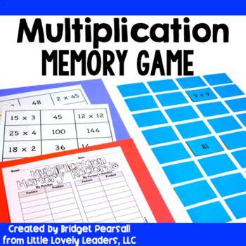 Multiplication Memory Game or Center by Little Lovely Leaders | TpT