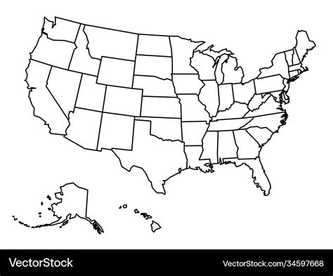 Outline Of Usa Map Printable - Dionne Hephzibah