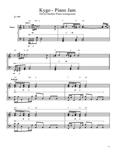 Kygo - Piano Jam (OS Piano Sheet Music) | PDF