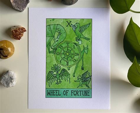 Wheel of Fortune: Original Tarot Card Art Print - Etsy