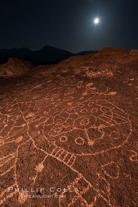 Sky Rock Petroglyphs at night, #28503, Natural History Photography