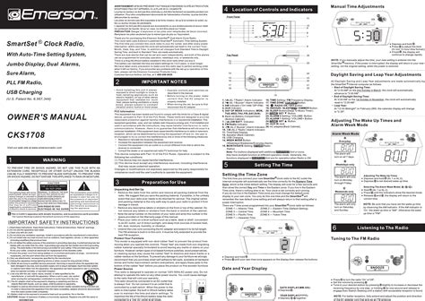 Emerson Radio ER1002 Alarm Clock Radio with USB Charging and Bluetooth ...