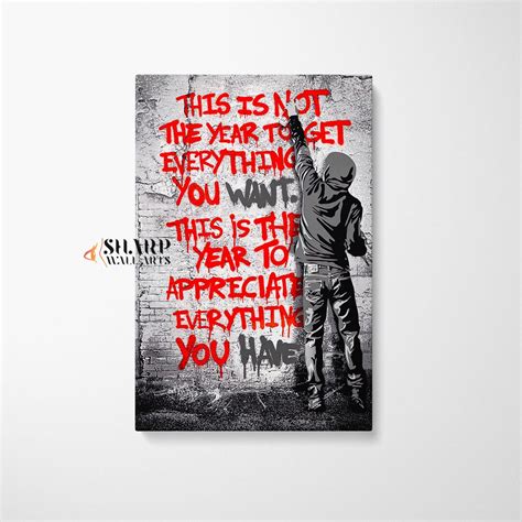 BANKSY CANVAS BANKSY Wall Art Print, Pop Art Wall Art, Inspirational ...