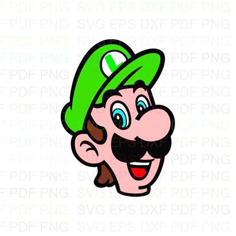 Luigi Face Super Mario Bros Svg Dxf Eps Pdf Png Cricut - Etsy México