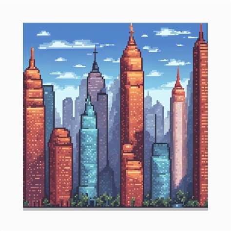 Cityscape Pixel Art Canvas Print by Muddasir - Fy