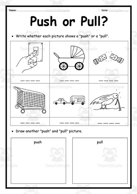 Grade 1 Pull Or Push Worksheet